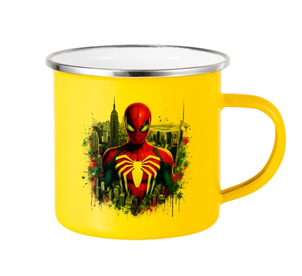 Spiderman City — Yellow Enamel Metallic Cup 360ml