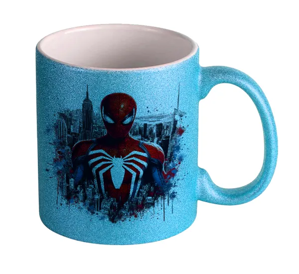Spiderman City — Κούπα Σιέλ Glitter που γυαλίζει, κεραμική, 330ml