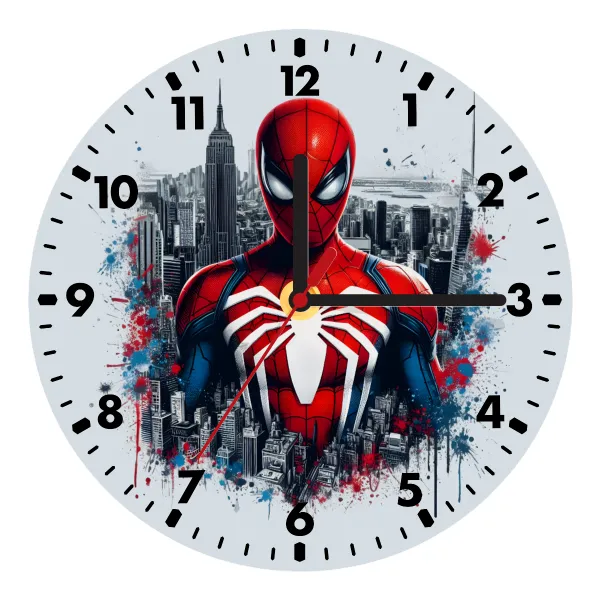 Spiderman City — Ρολόι τοίχου ξύλινο (20cm)