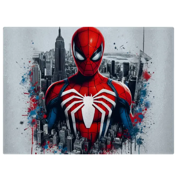 Spiderman City — Επιφάνεια κοπής γυάλινη (38x28cm)