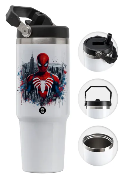 Spiderman City — Θερμός Ανοξείδωτο 30oz με χερούλι