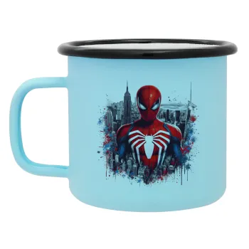 Spiderman City, Κούπα Μεταλλική εμαγιέ ΜΑΤ σιέλ 360ml