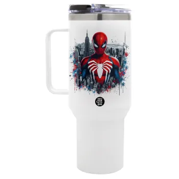 Spiderman City, Mega Tumbler με καπάκι, διπλού τοιχώματος (θερμό) 1,2L