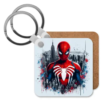 Spiderman City, Μπρελόκ Ξύλινο τετράγωνο MDF