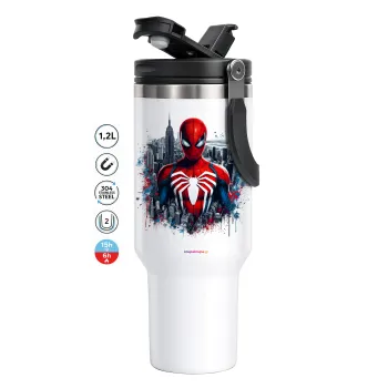 Spiderman City, Mega Tumbler με καπάκι, διπλού τοιχώματος (θερμό) 1,2L