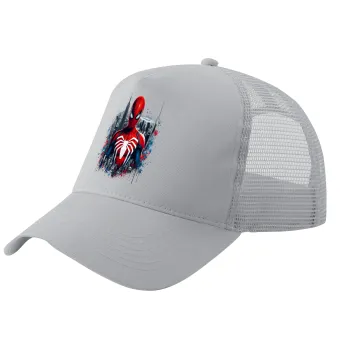 Spiderman City, Trucker Hat with Mesh, GREY, (COTTON, KIDS, UNISEX, ONE SIZE)