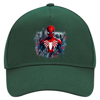 Spiderman City, Καπέλο Ενηλίκων Ultimate ΠΡΑΣΙΝΟ, (100% ΒΑΜΒΑΚΕΡΟ DRILL, ΕΝΗΛΙΚΩΝ, UNISEX, ONE SIZE)
