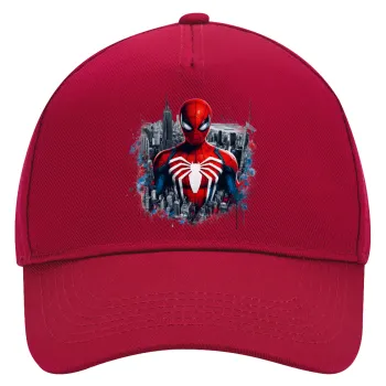 Spiderman City, Καπέλο Ενηλίκων Ultimate ΚΟΚΚΙΝΟ, (100% ΒΑΜΒΑΚΕΡΟ DRILL, ΕΝΗΛΙΚΩΝ, UNISEX, ONE SIZE)