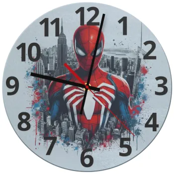 Spiderman City, Ρολόι τοίχου γυάλινο (30cm)