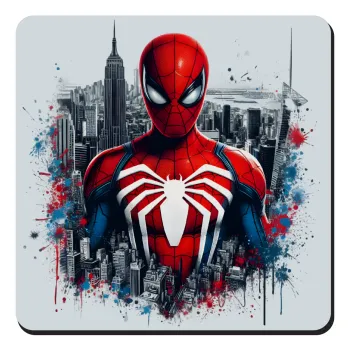 Spiderman City, Τετράγωνο μαγνητάκι ξύλινο 9x9cm