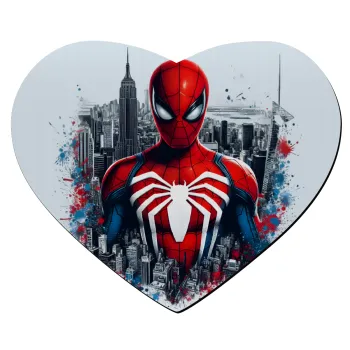 Spiderman City, Mousepad heart 23x20cm