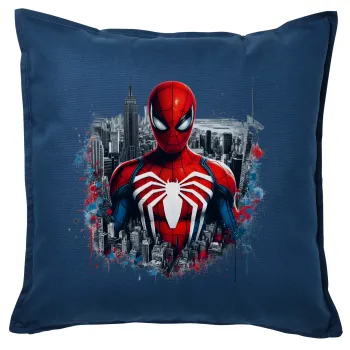 Spiderman City, Sofa cushion Blue 50x50cm includes filling