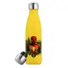 Yellow Stainless Steel Metallic Thermos, double-walled, 500ml