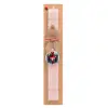 Easter Set, wooden keychain & scented flat Easter candle (30cm) (PINK)