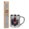 Easter Set, metallic thermal cup (300ml) & Easter aromatic flat candle (30cm) (GRAY)