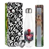Easter candle, metallic white thermos bottle (500ml) & aromatic flat candle (30cm) (GRAY)