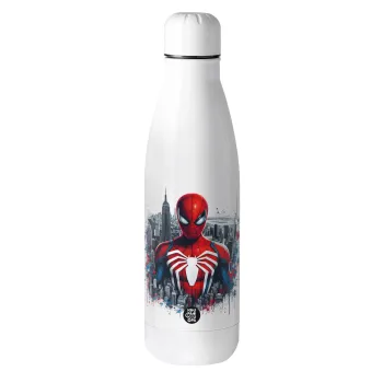 Spiderman City, Μεταλλικό παγούρι θερμός (Stainless steel), 500ml
