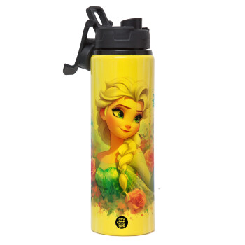 Elsa Princess, Metallic water bottle with safety lid, 850ml aluminum