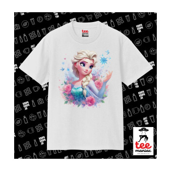 Elsa Princess, Κλασικό T-Shirt, διπλής ραφής, χωρίς πλευρικές ραφές ΛΕΥΚΟ από 100% βαμβάκι. Vegan & OEKO-TEX πιστοποιημένο.