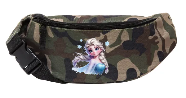 Elsa Princess — Unisex waist bag (banana) in Jungle camouflage color with 2 pockets