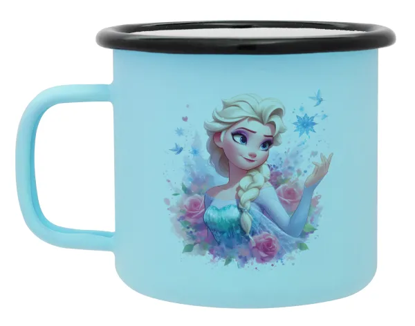 Elsa Princess — Κούπα Μεταλλική εμαγιέ ΜΑΤ σιέλ 360ml