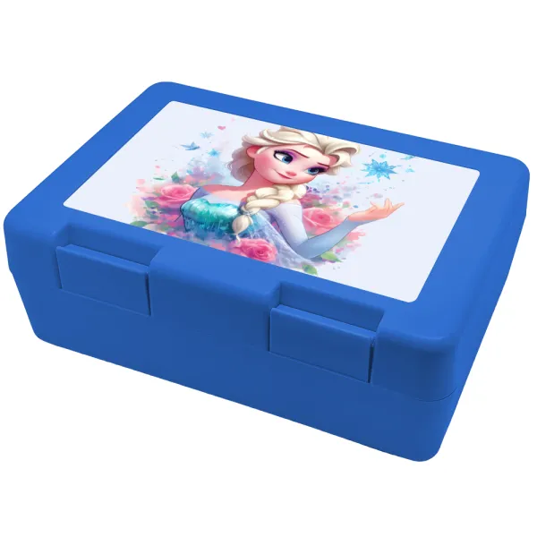 Elsa Princess — Παιδικό δοχείο κολατσιού ΜΠΛΕ 185x128x65mm (BPA free πλαστικό)