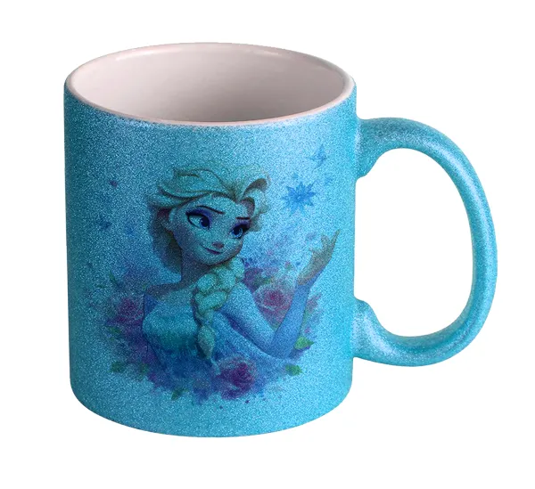 Elsa Princess — Κούπα Σιέλ Glitter που γυαλίζει, κεραμική, 330ml