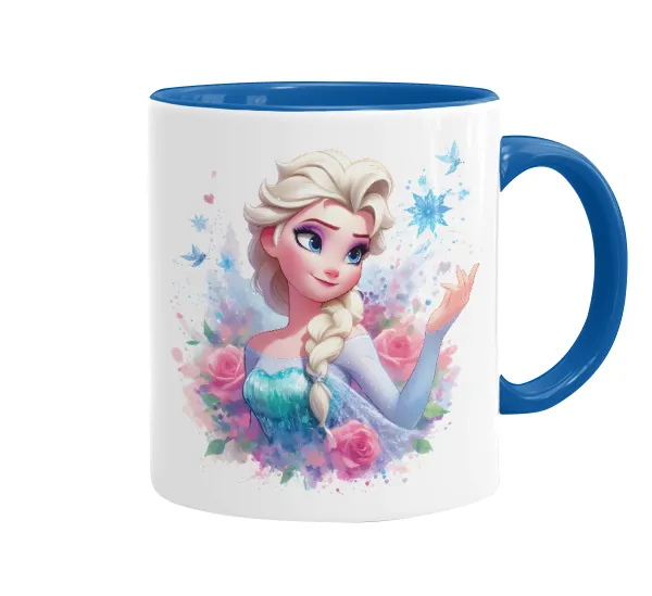 Elsa Princess — Mug colored blue, ceramic, 330ml