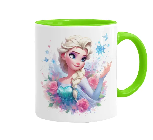 Elsa Princess — Κούπα χρωματιστή βεραμάν, κεραμική, 330ml