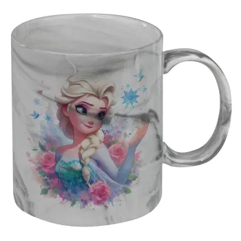Elsa Princess, Mug ceramic marble style, 330ml