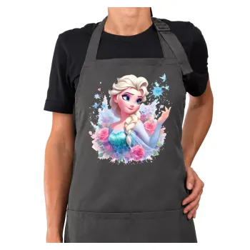 Elsa Princess, Ποδιά μακριά Σεφ ολόσωμη με τσέπες GREY (ΕΝΗΛΙΚΩΝ)