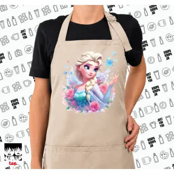 Elsa Princess, Ποδιά μακριά Σεφ ολόσωμη με τσέπες SAND (ΕΝΗΛΙΚΩΝ)