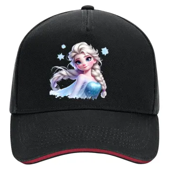 Elsa Princess, DRILL Adult Ultimate Hat BLACK/RED, (100% COTTON, ADULT, UNISEX, ONE SIZE)