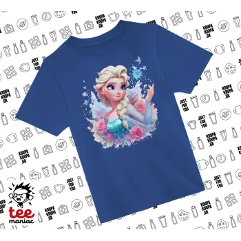 Elsa Princess, Παιδικό T-Shirt ΜΠΛΕ από 100% βαμβάκι, για κάθε μέρα. Vegan & OEKO-TEX πιστοποιημένο.