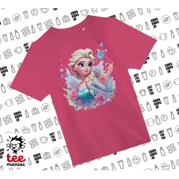 Elsa Princess, ΡΟΖ παιδικό T-Shirt από 100% βαμβάκι, για κάθε μέρα. Vegan & OEKO-TEX πιστοποιημένο.