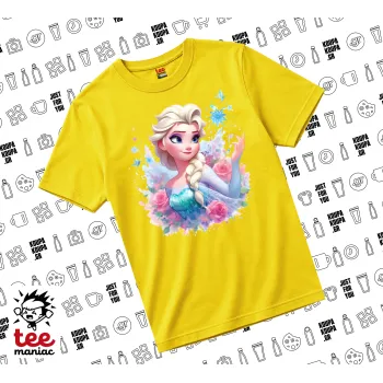 Elsa Princess, yellow childrens T-Shirt made of 100% cotton, for every day. Vegan & OEKO-TEX certified.
