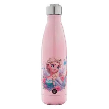 Elsa Princess, Metal mug thermos Pink Iridiscent (Stainless steel), double wall, 500ml