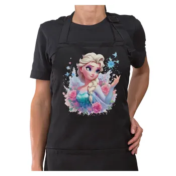 Elsa Princess, Ποδιά μακριά Σεφ ολόσωμη με τσέπες Μαύρη (ΕΝΗΛΙΚΩΝ)