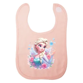 Elsa Princess, Σαλιάρα με Σκρατς ΡΟΖ 100% Organic Cotton (0-18 months)