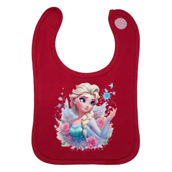 Elsa Princess, Σαλιάρα με Σκρατς Κόκκινη 100% Organic Cotton (0-18 months)