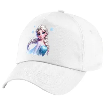 Elsa Princess, Πεντάφυλλο καπέλο Λευκό, 100% Βαμβακερό (Twill), με ρύθμιση, unisex