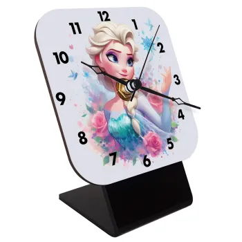 Elsa Princess, Επιτραπέζιο ρολόι ξύλινο με δείκτες (10cm)