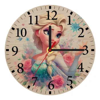 Elsa Princess, Ρολόι τοίχου ξύλινο plywood (20cm)