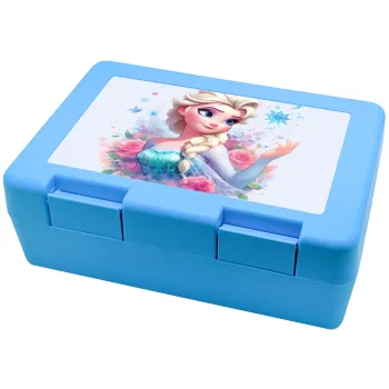 Elsa Princess, Παιδικό δοχείο κολατσιού ΓΑΛΑΖΙΟ 185x128x65mm (BPA free πλαστικό)