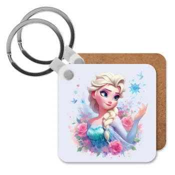 Elsa Princess, Μπρελόκ Ξύλινο τετράγωνο MDF