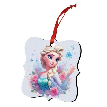 Elsa Princess, Christmas ornament polygon wooden 7.5cm