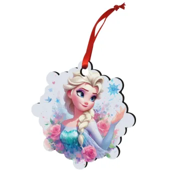 Elsa Princess, Christmas ornament snowflake wooden 7.5cm