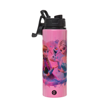 Elsa & Anna Princess, Metallic water bottle with safety lid, 850ml aluminum