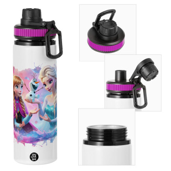 Elsa & Anna Princess, Metallic water bottle with safety lid, 850ml aluminum