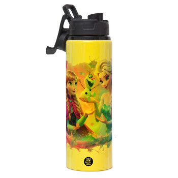 Elsa & Anna Princess, Metallic water bottle with safety lid, 850ml aluminum